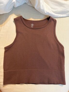T.J.Maxx Chocolate Brown Ribbed Crop Tank